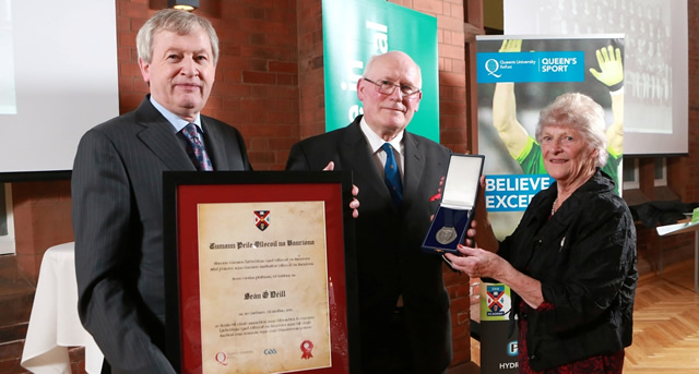 Sean O’Neill honoured with GAA award at Queen’s