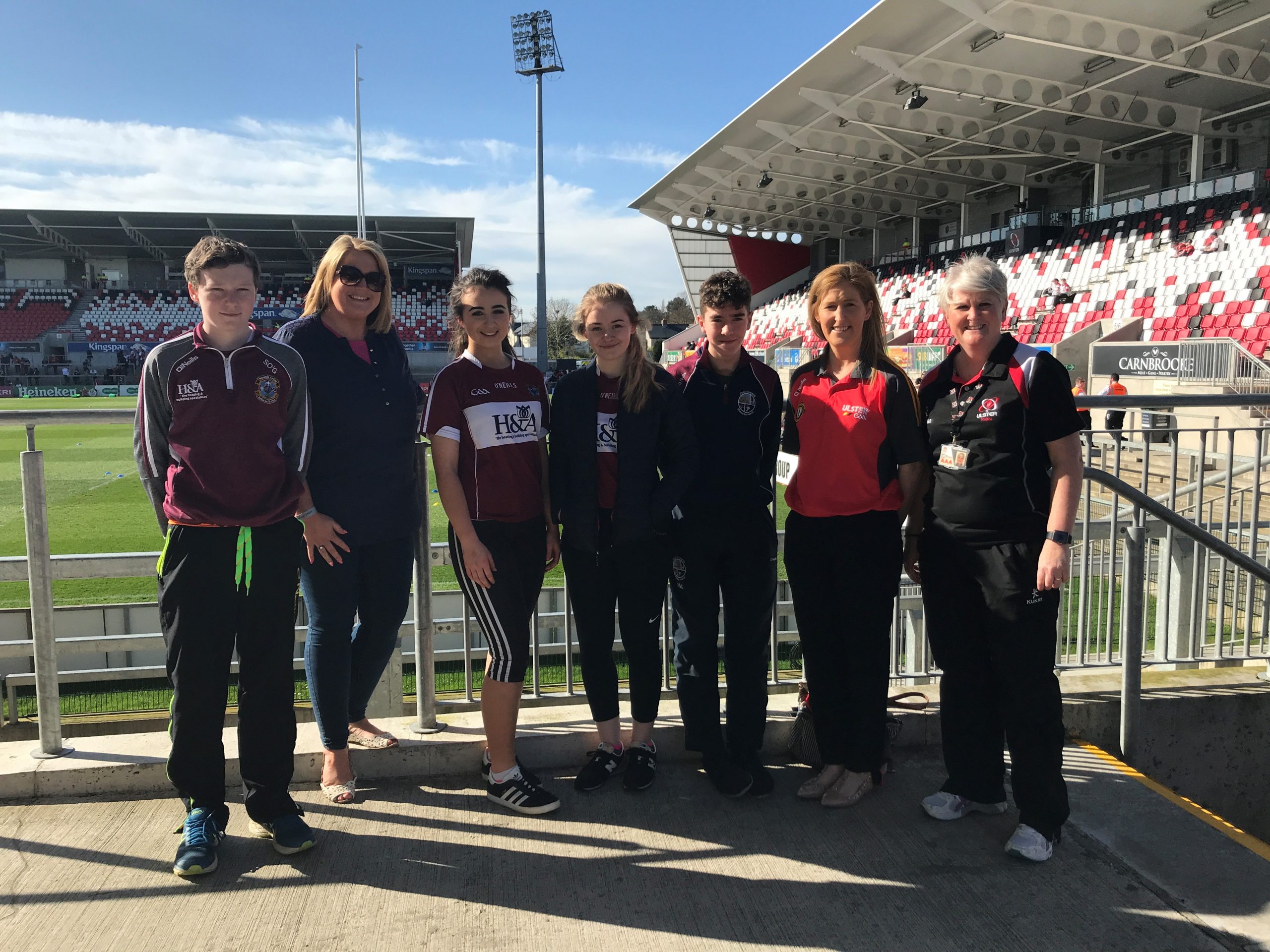 Young GAA Volunteers go behind the scenes at an Ulster Rugby game